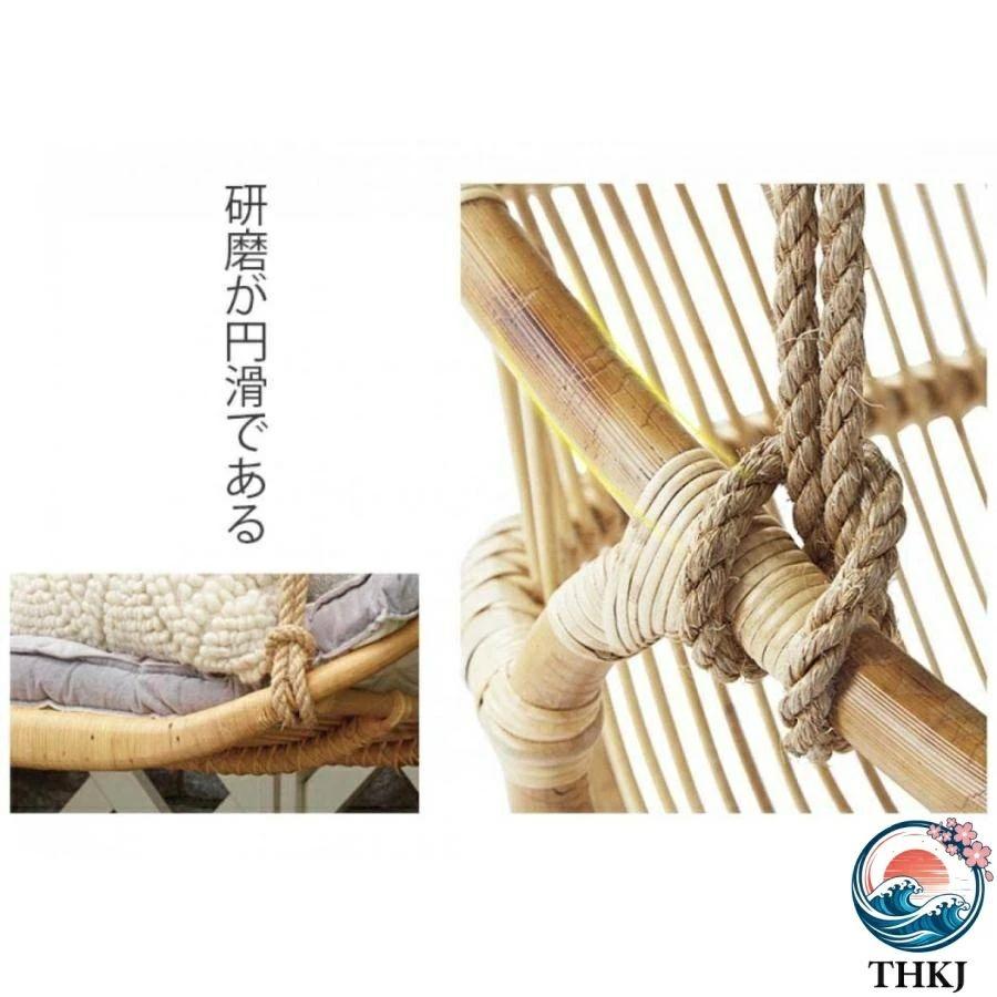 ハンギングチェア 吊り下げ式 室内 屋外 ハンモックチェア THKJ ブランコ 手編み スイングチェア ロープチェア 大人＆子供兼用 耐荷重150kg 使いやすいの画像