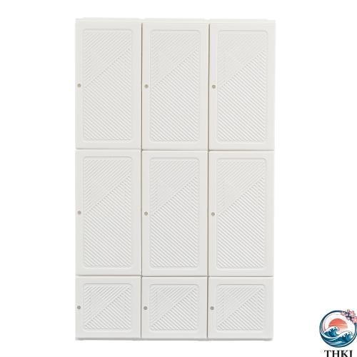 幅104高さ170cm茶色透明扉 ワードローブ クローゼット 一体折りたたみ式 収納 THKJ 扉付き 洋服ダンス 衣類 雑物 省スペース 新生活 おしゃれ 空間になじむの画像