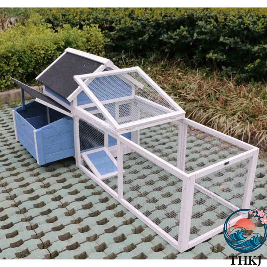鶏小屋 屋外 大型 木製 亜鉛メッキ鋼製 鶏舎 鶏ペン 屋根付き THKJ 高耐久 庭用 農場用 耐候性 防雨 防風性 家禽ケージ ウサギハッチ 七面鳥 使いやすいの画像