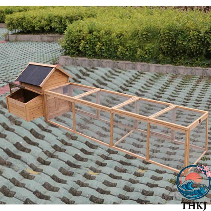鶏小屋 屋外 大型 木製 亜鉛メッキ鋼製 鶏舎 鶏ペン 屋根付き THKJ 高耐久 庭用 農場用 耐候性 防雨 防風性 家禽ケージ ウサギハッチ 七面鳥 使いやすいの画像