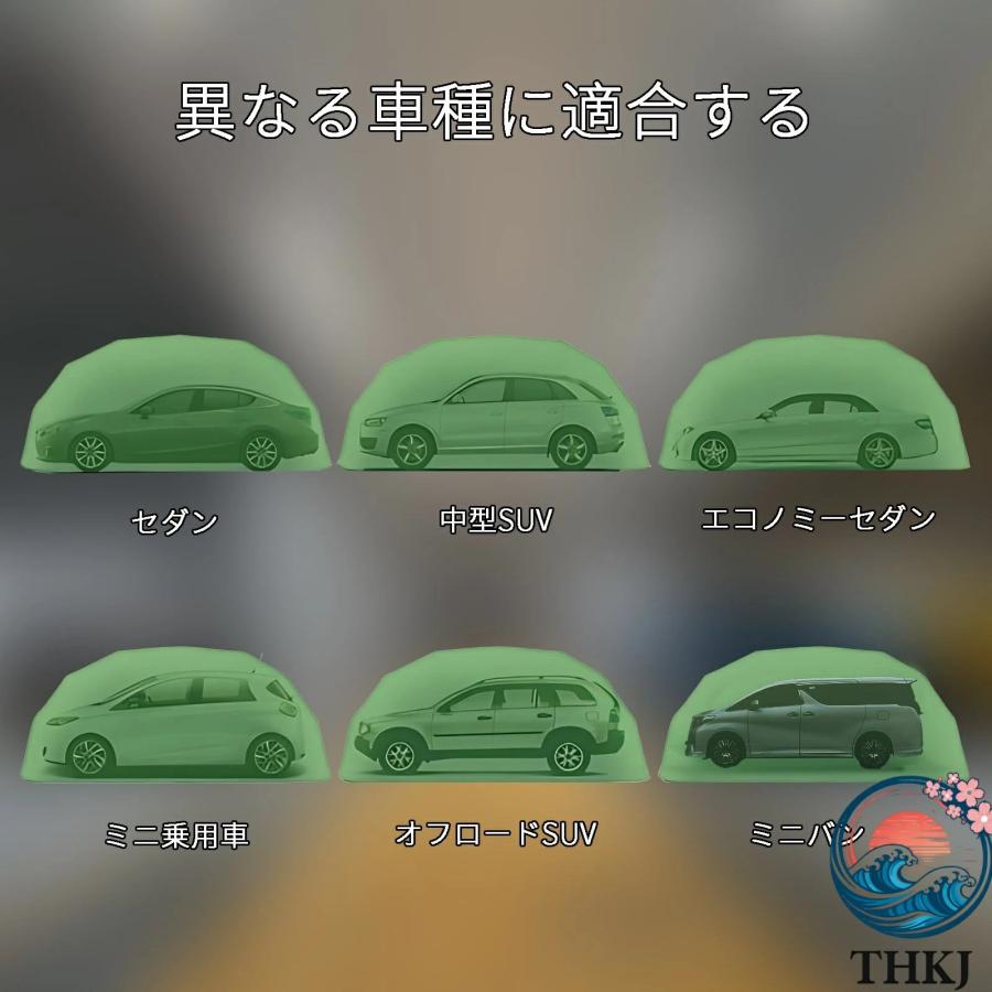 カーポート 折りたたみ式 ガレージテント 南京錠付 簡易車庫 カーテント THKJ タープ シェルター ガレージ ミニバン 自動車 伸縮 保管 おしゃれ 空間になじむの画像