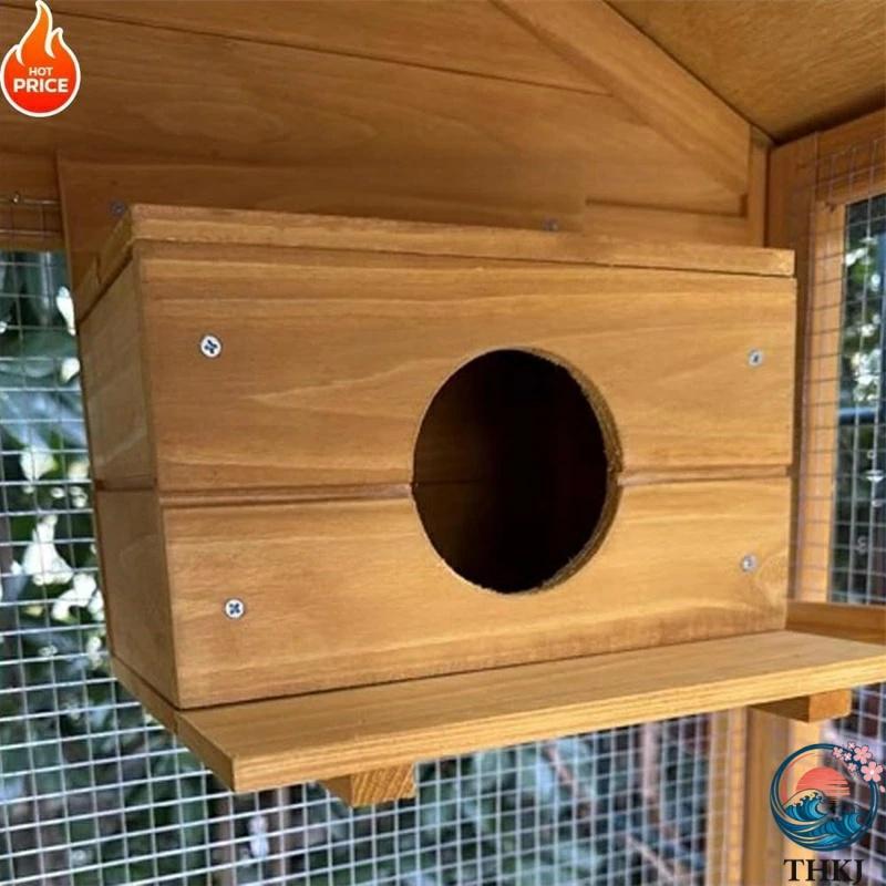 屋外 木製 鳥かご トリカゴ セキセイインコ THKJ 鳥籠 大型 防風カバー 取り外し可能な底トレイ サイレントユニバーサルキャスター付き 使いやすい おすすめの画像