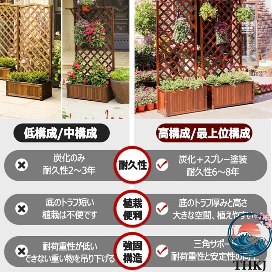 プランターフェンス 屋外 木製 プランター付き プランターボックス付き