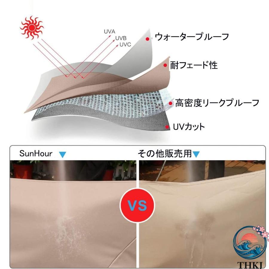 ガーデンパラソル 大型 幅460cm×奥行260cm THKJ UVカット 撥水加工 クランク開閉 サンドバッグベース付き 使いやすい おすすめ 人気 注目アイテム 便利グッズ_5
