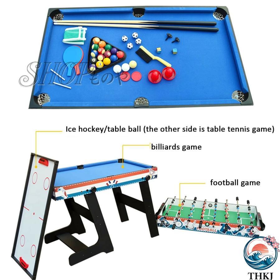 折りたたみマルチゲームコンビネーションテーブルセット 4 - in - THKJ 1 コンボゲームテーブル サッカー ビリヤード 卓球 アイスホッケー おしゃれ 快適の画像