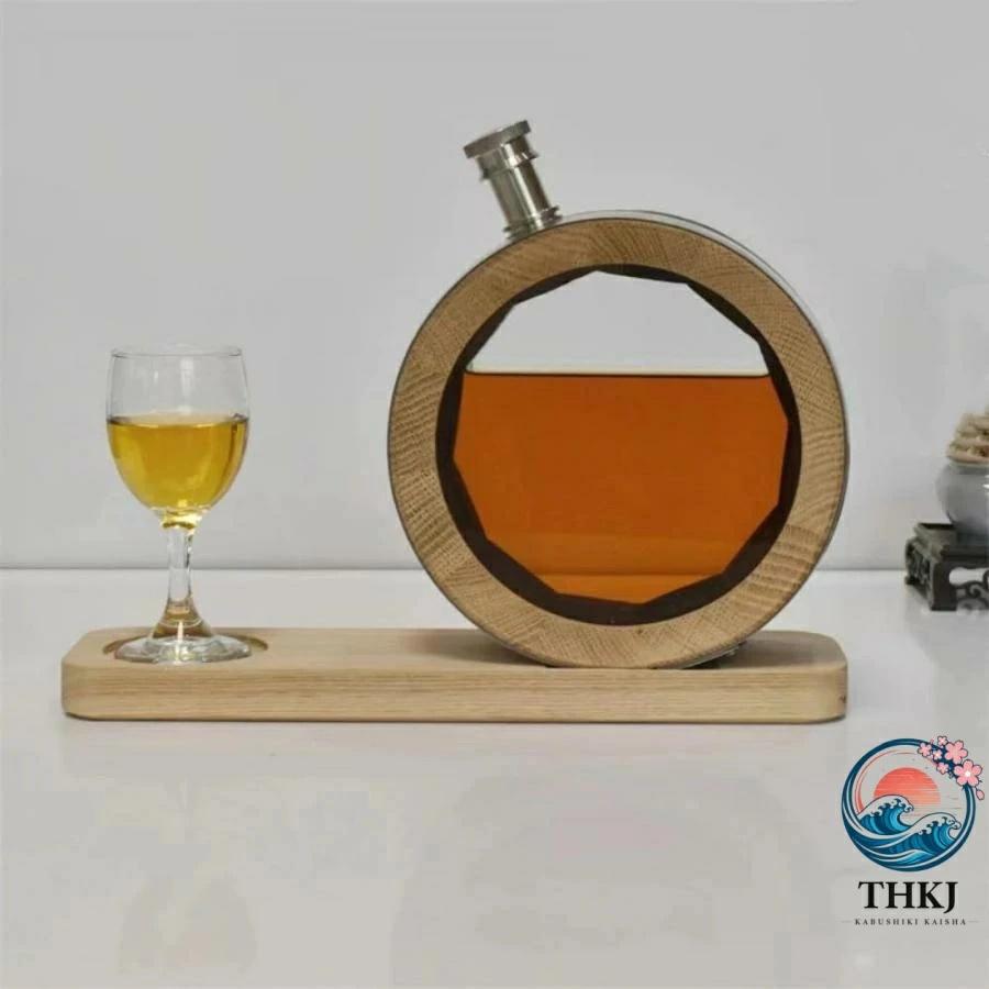 木製ワイン樽 木製オーク樽 ミニ樽 THKJ 観察用の透明ガラス 木製の貯蔵容器 ワイン樽 ウイスキー熟成樽 使いやすい おすすめ 人気 注目アイテム 便利グッズの画像