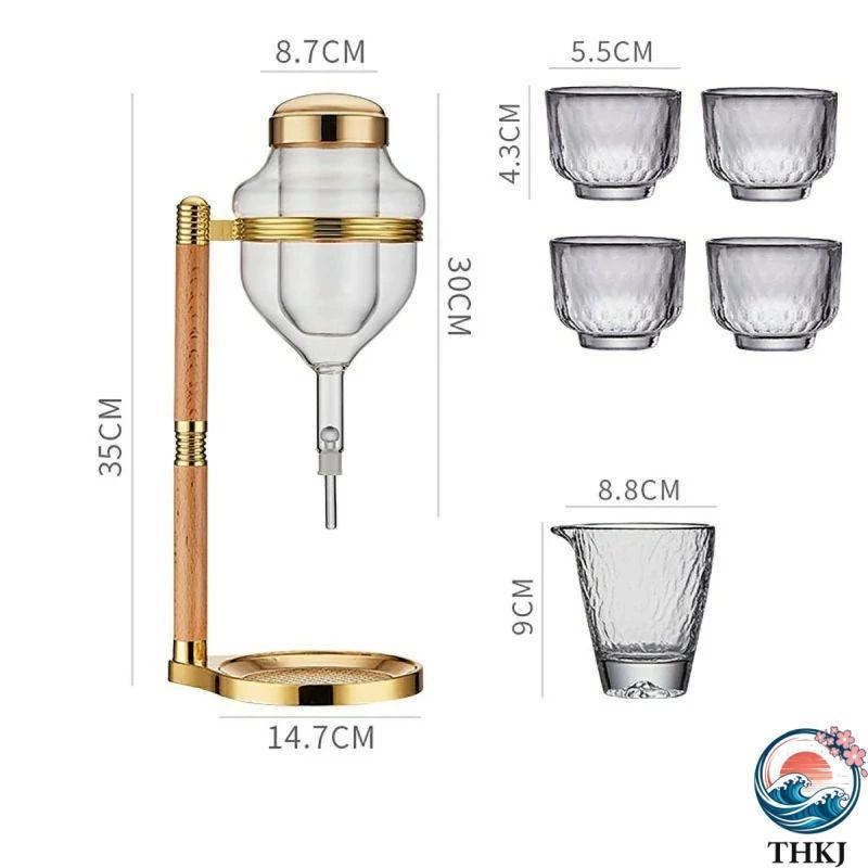 ブランド登録なし - 日本酒ディスペンサー一揃いの道具 玻璃  内燃機関冷ややかさ ウィスキーディスペンサー仕かける 熱っぽいまたはコールドグラスドリンク用 使い分かりやすい おすすめ