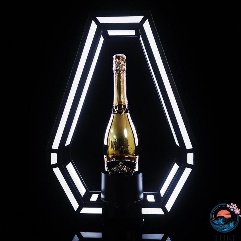 7色光るシャンパンボトルプレゼンター LED照明付き ワインボトルディスプレイ棚 THKJ 商用 ホームバー パーティー ナイトクラブ 使いやすい おすすめの画像