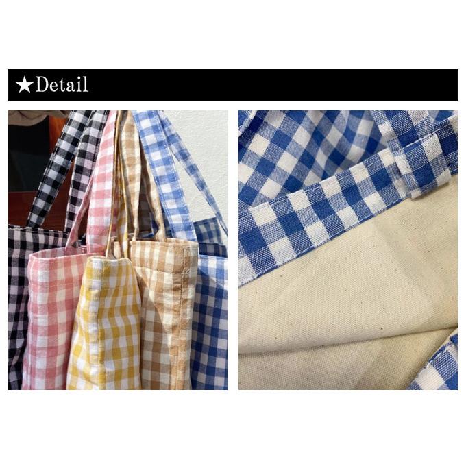ギンガム ミニバッグ ミニトート 綿 ギンガムチェックコットン 小さめ