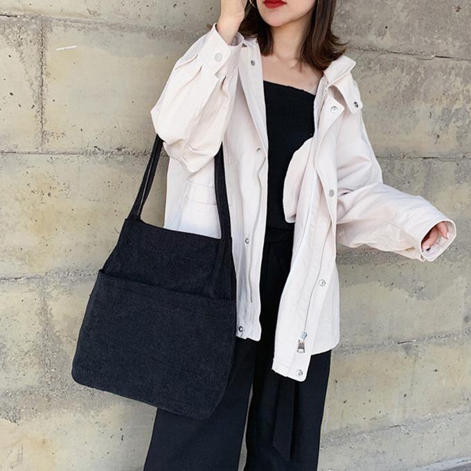 コーデュロイ トートバッグ ショルダーバッグ 自立 中敷 コーディロイ