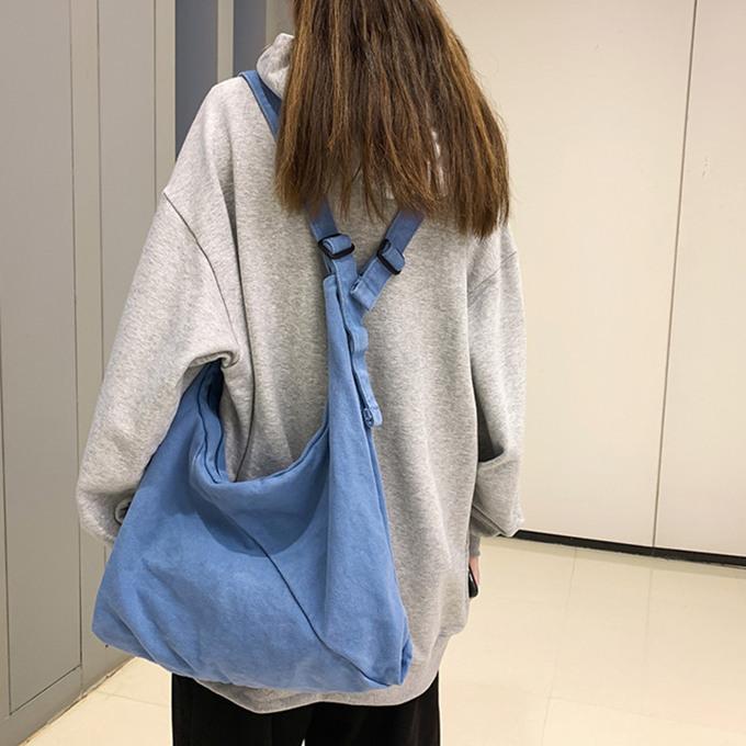男女兼用 洗い キャンバス バッグ コットンキャンバス ショルダー