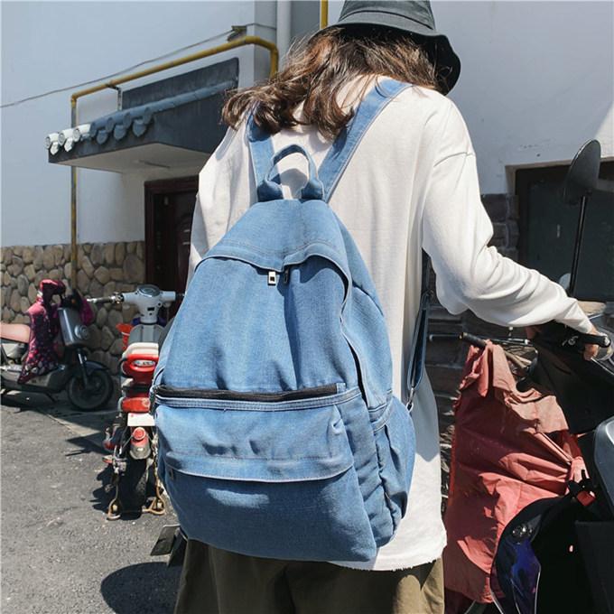男女兼用 レディース メンズ デニムリュック カジュアル ウォッシュ