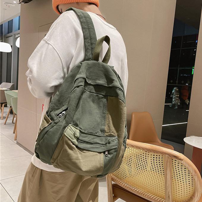 男女兼用 レディース メンズ リュック 3色配色 パッチワークリュック