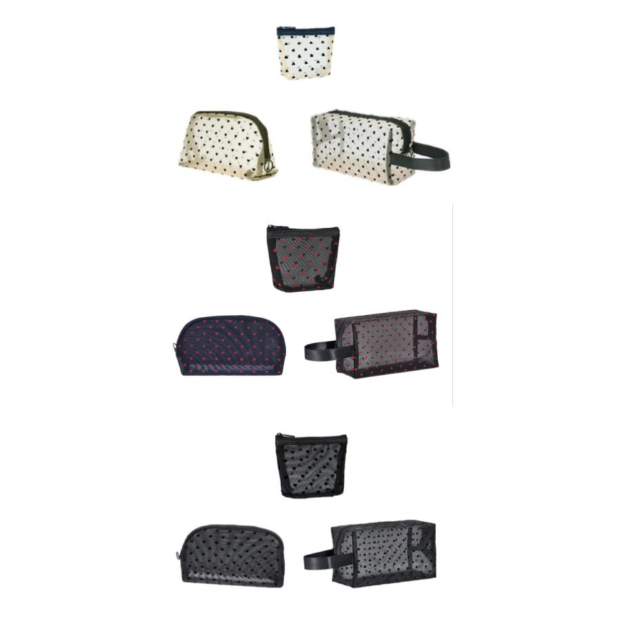 メッシュポーチ 3点セット レディース ハート柄 フラット コンパクト コスメポーチ 化粧ポーチ 小物入れ 収納 旅行 トラベルポーチ 通気性 軽量 |  | 12