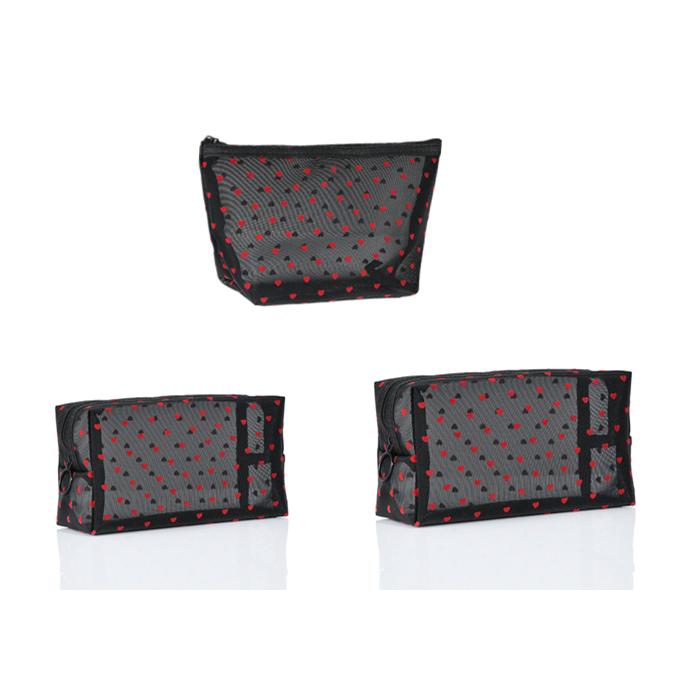 メッシュポーチ ハート かわいい トラベルポーチ ３点 Bセット ナイロン メッシュ ポーチ コスメポーチ ミニバッグ  メイクポーチ 収納ポーチメッシュポーチ 小 |  | 10