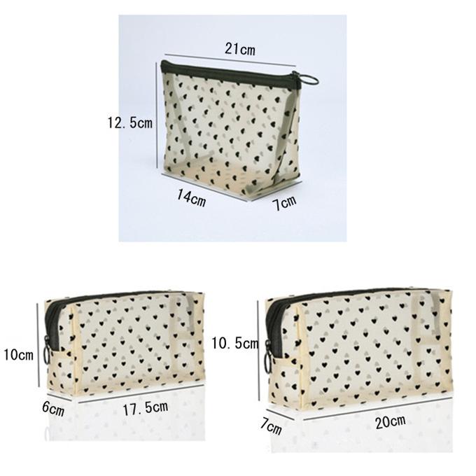 メッシュポーチ ハート かわいい トラベルポーチ ３点 Bセット ナイロン メッシュ ポーチ コスメポーチ ミニバッグ  メイクポーチ 収納ポーチメッシュポーチ 小 |  | 14