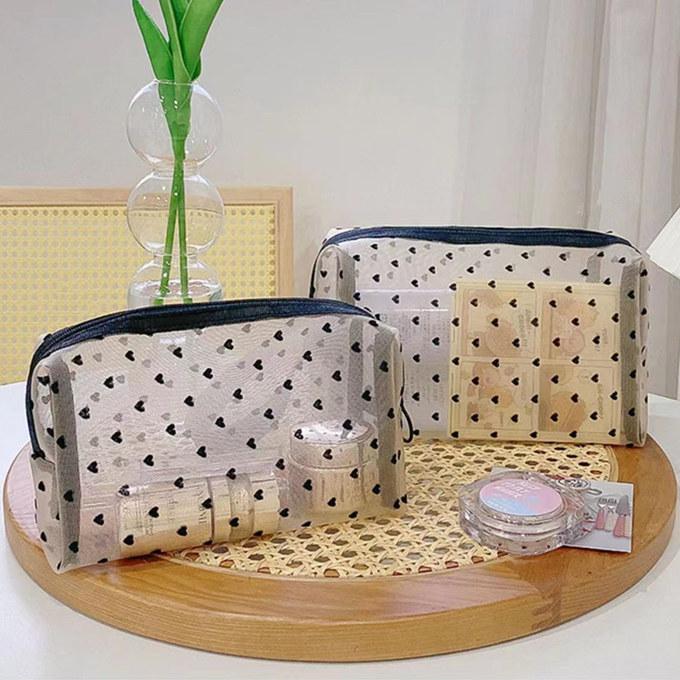 メッシュポーチ ハート かわいい トラベルポーチ ３点 Bセット ナイロン メッシュ ポーチ コスメポーチ ミニバッグ  メイクポーチ 収納ポーチメッシュポーチ 小 |  | 03