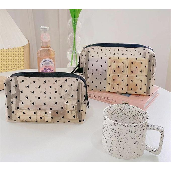 メッシュポーチ ハート かわいい トラベルポーチ ３点 Bセット ナイロン メッシュ ポーチ コスメポーチ ミニバッグ  メイクポーチ 収納ポーチメッシュポーチ 小 |  | 04