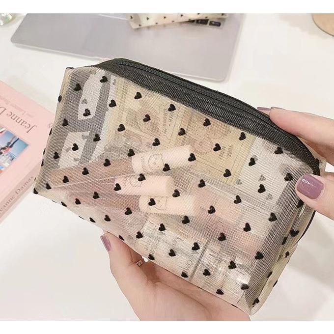 メッシュポーチ ハート かわいい トラベルポーチ ３点 Bセット ナイロン メッシュ ポーチ コスメポーチ ミニバッグ  メイクポーチ 収納ポーチメッシュポーチ 小 |  | 06