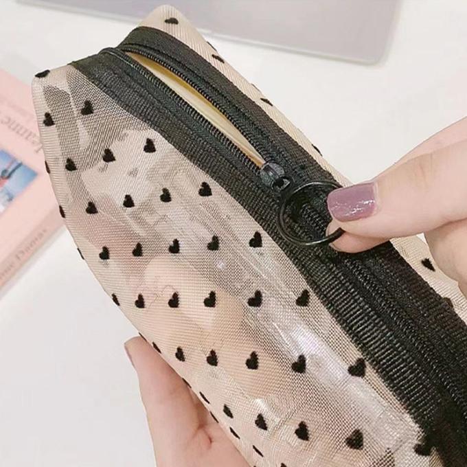 メッシュポーチ ハート かわいい トラベルポーチ ３点 Bセット ナイロン メッシュ ポーチ コスメポーチ ミニバッグ  メイクポーチ 収納ポーチメッシュポーチ 小 |  | 07