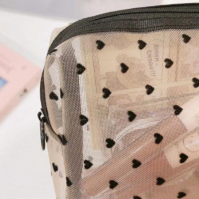 メッシュポーチ ハート かわいい トラベルポーチ ３点 Bセット ナイロン メッシュ ポーチ コスメポーチ ミニバッグ  メイクポーチ 収納ポーチメッシュポーチ 小 |  | 08