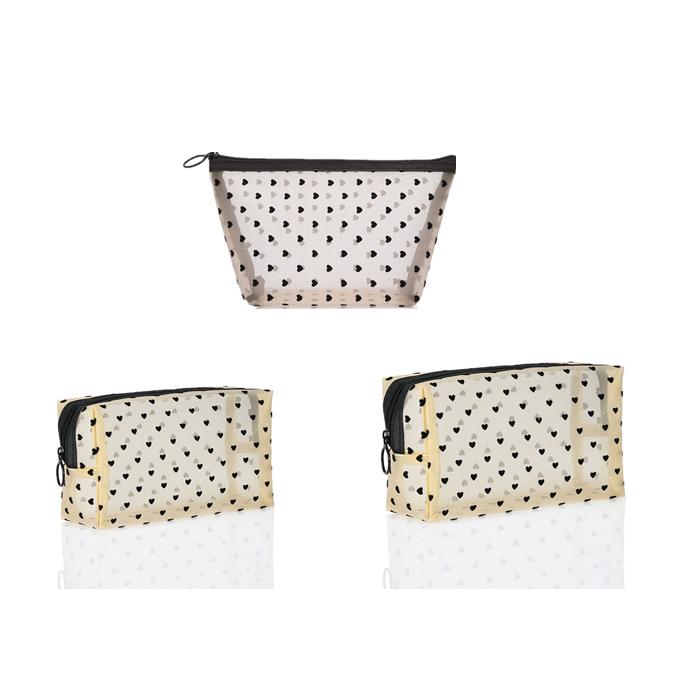 メッシュポーチ ハート かわいい トラベルポーチ ３点 Bセット ナイロン メッシュ ポーチ コスメポーチ ミニバッグ  メイクポーチ 収納ポーチメッシュポーチ 小 |  | 09