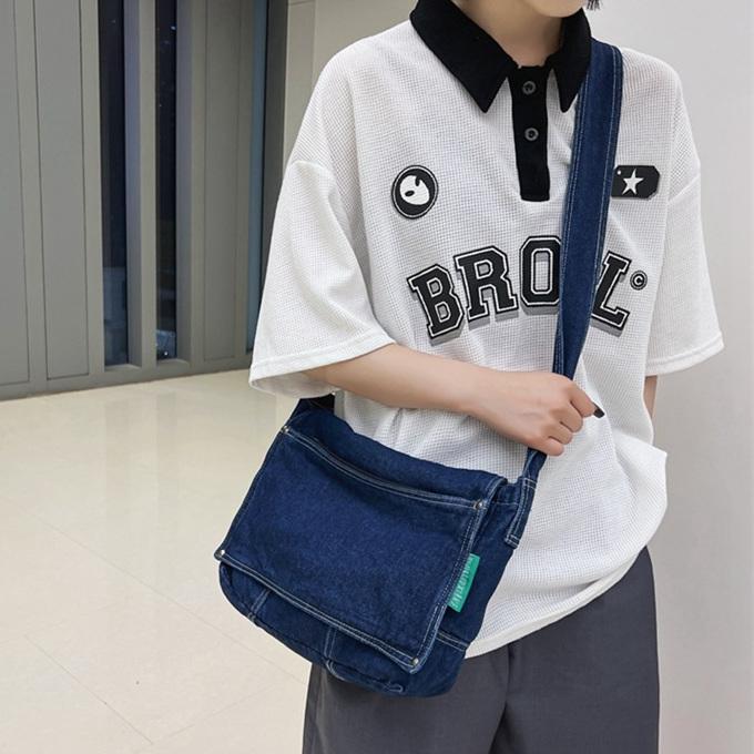 デニム ショルダーバッグ トートバッグ ハンドバッグ スクエア