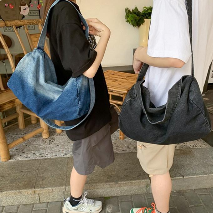 洗い 段染 グラデーション デニムバッグ デニム ショルダーバッグ