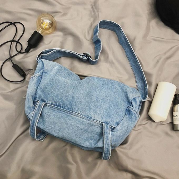 デニム ショルダーバッグ メッセンジャーバッグ 男女兼用
