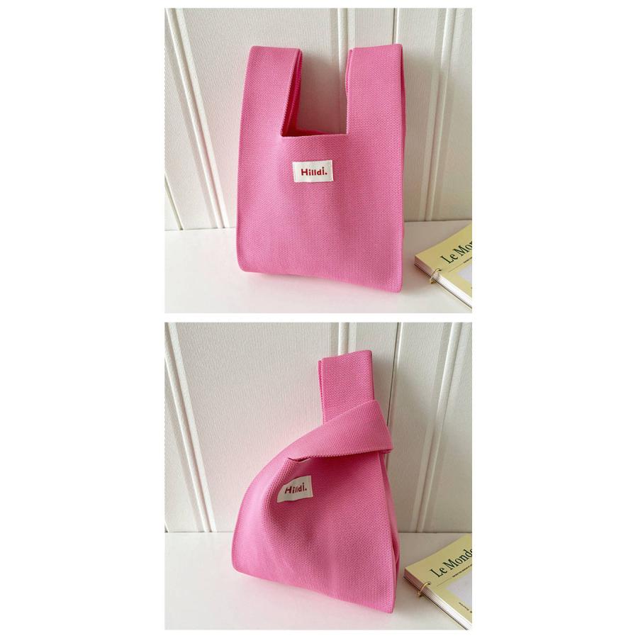 ニット ミニバッグ ミニトート 編み 選べる105柄 トートバッグ 無地