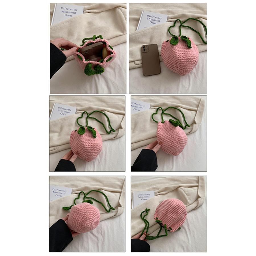 太 毛糸 ニット ポシェット ミニバッグ ニットバッグ 厚手 スマホ