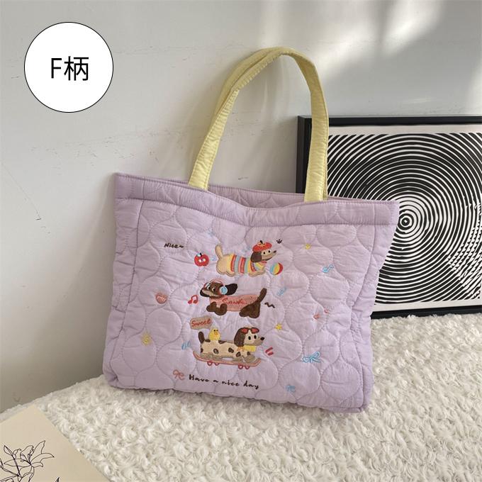 キルトバッグ キルティング バッグ トートバッグ レディース 刺繍 動物