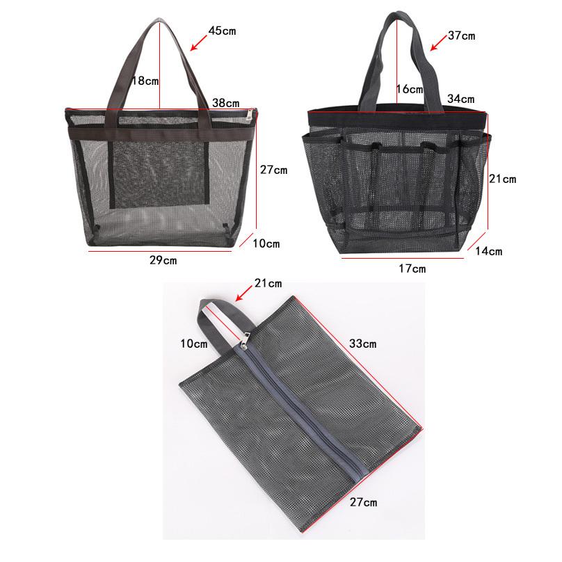 メッシュ バッグ 収納バッグ 小物収納 バス用品 タオル ソープ プール 海辺 温泉 水泳 旅行 出張 小物 化粧品収納 サンダル 穴 マザーズバッグ カバン バッグ 軽 |  | 15