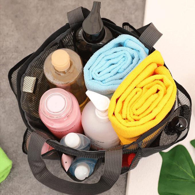 メッシュ バッグ 収納バッグ 小物収納 バス用品 タオル ソープ プール 海辺 温泉 水泳 旅行 出張 小物 化粧品収納 サンダル 穴 マザーズバッグ カバン バッグ 軽 |  | 02