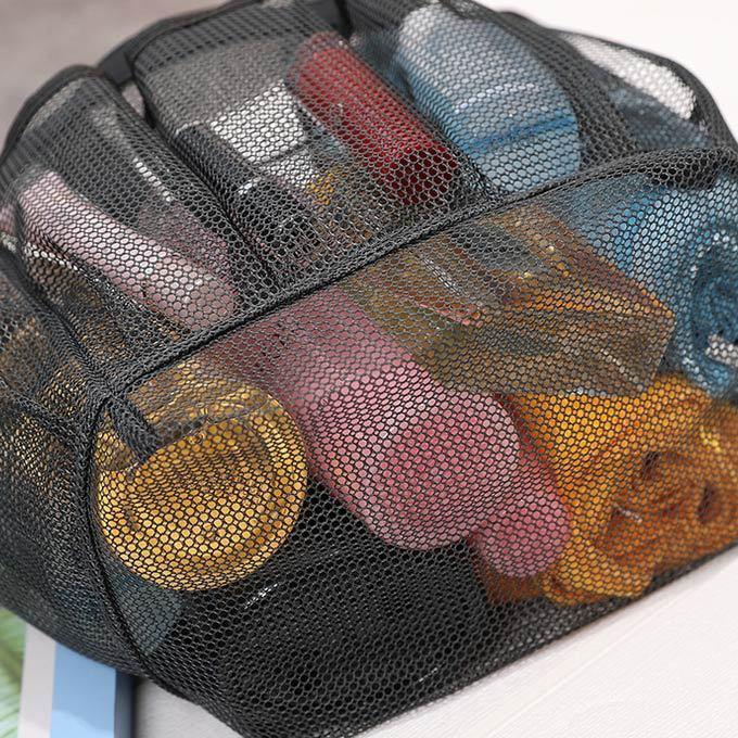 メッシュ バッグ 収納バッグ 小物収納 バス用品 タオル ソープ プール 海辺 温泉 水泳 旅行 出張 小物 化粧品収納 サンダル 穴 マザーズバッグ カバン バッグ 軽 |  | 06
