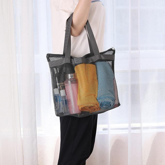 メッシュ バッグ 収納バッグ 小物収納 バス用品 タオル ソープ プール 海辺 温泉 水泳 旅行 出張 小物 化粧品収納 サンダル 穴 マザーズバッグ カバン バッグ 軽 |  | 07