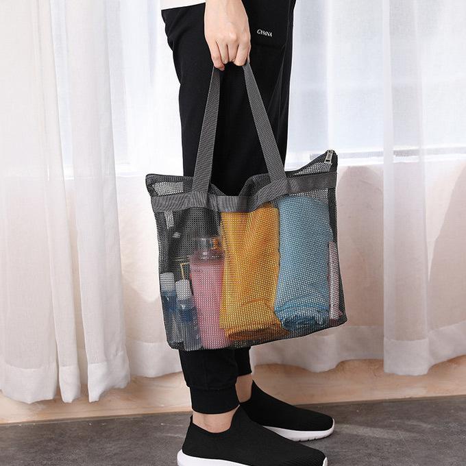 メッシュ バッグ 収納バッグ 小物収納 バス用品 タオル ソープ プール 海辺 温泉 水泳 旅行 出張 小物 化粧品収納 サンダル 穴 マザーズバッグ カバン バッグ 軽 |  | 08