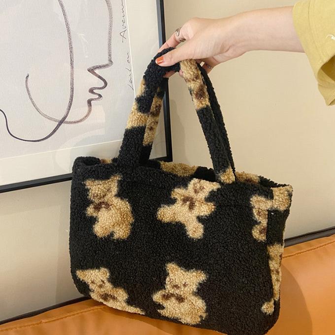 ボア トートバッグ 手提げバッグ ベア クマ ボアフリース もこもこ