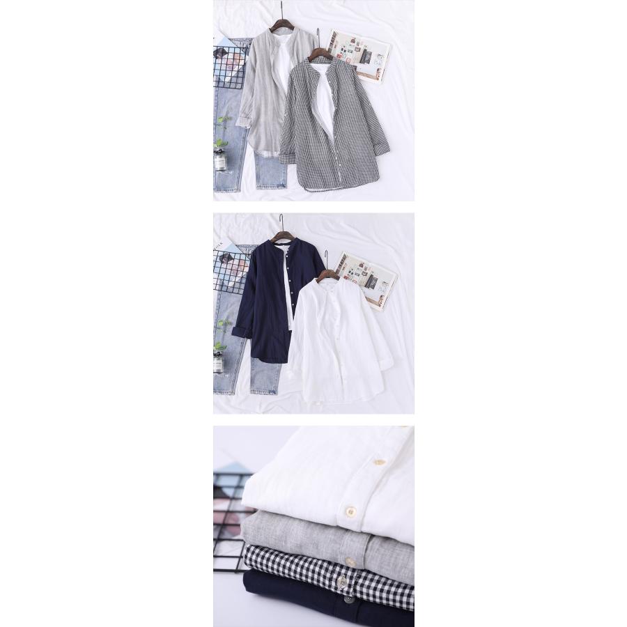 ダブルガーゼ チュニック ロングシャツ レディース ブラウス トップス