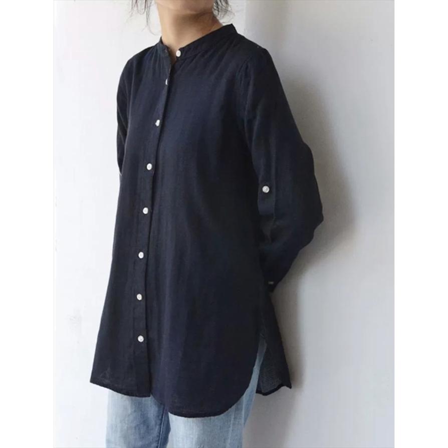 ダブルガーゼ チュニック ロングシャツ レディース ブラウス トップス