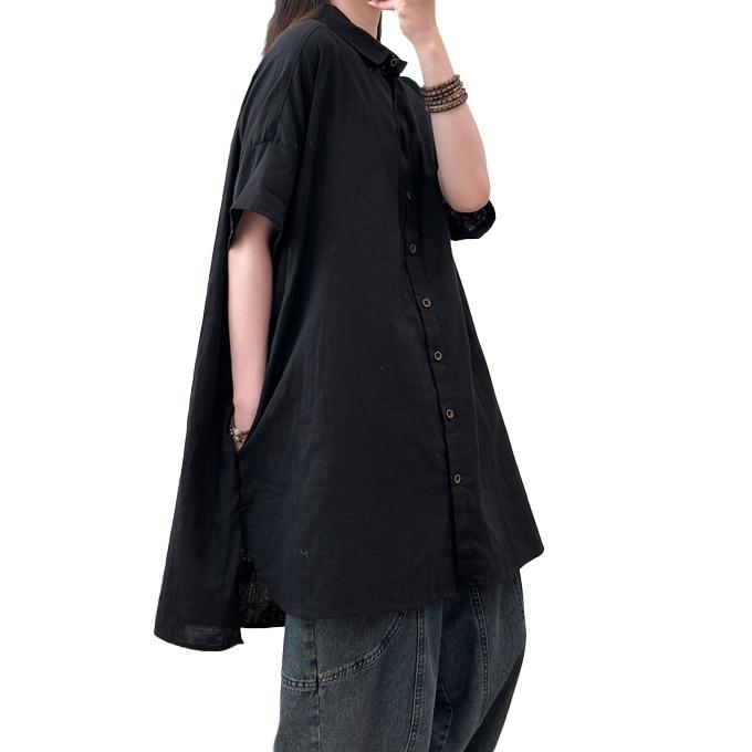 ダブルガーゼ チュニック レディース 半袖 オーバーサイズ 綿100