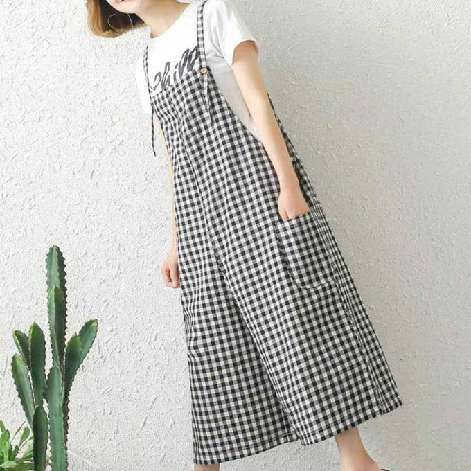 リネン 綿麻 サロペット オールインワン ギンガムチェック オーバーオール レディース チェック 秋 冬 夏 春 K225 Sakura ファッション 通販 Yahoo ショッピング