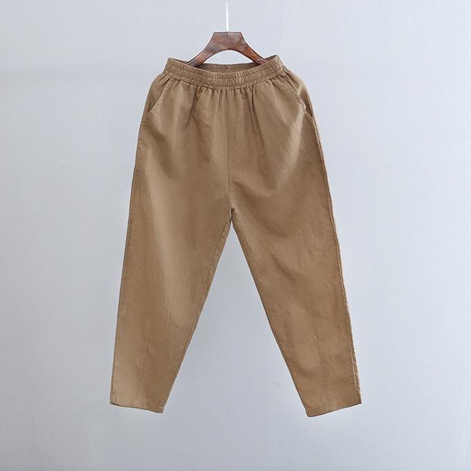 麻パンツ レディース リネンパンツ テーパードパンツ クロップドパンツ