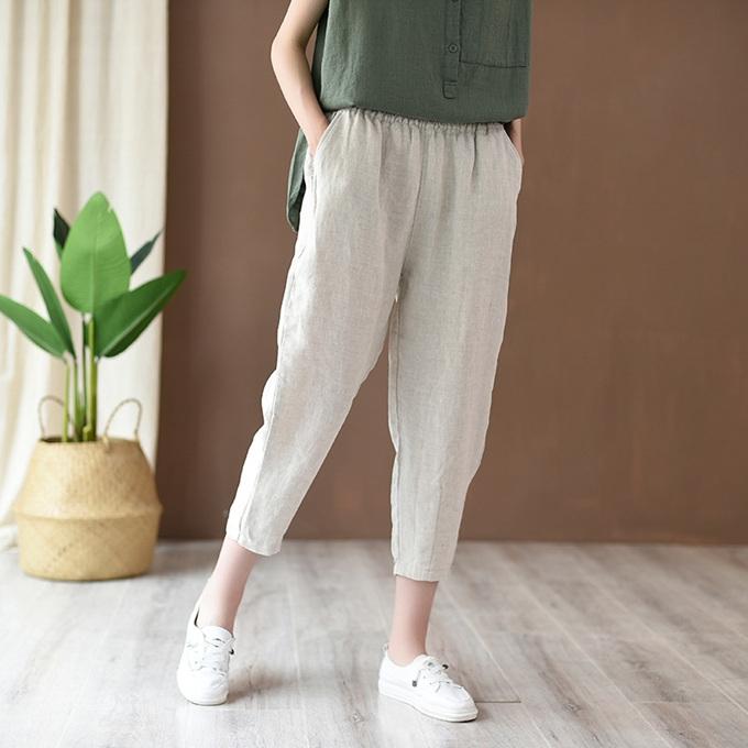 麻パンツ クロップドパンツ レディース 夏 7分丈 8分丈 リネン40 麻パンツ クロップドパンツ レディース 夏 7分丈 8分丈 リネン40