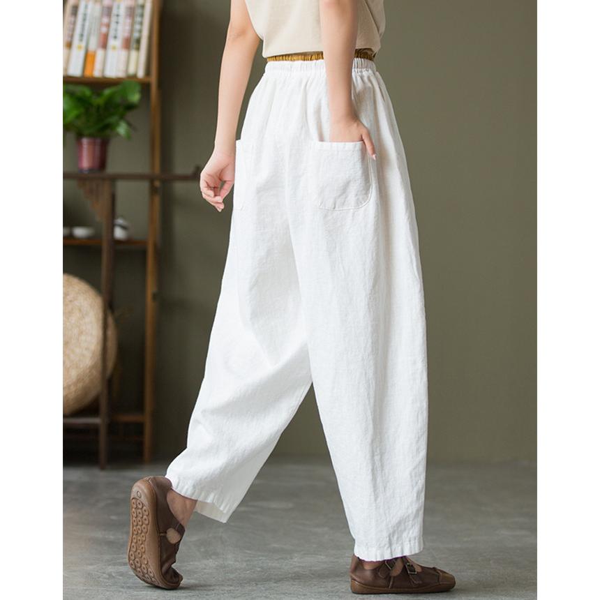 綿麻 パンツ レディース リネン30 % コクーン サーカスパンツ バルーン