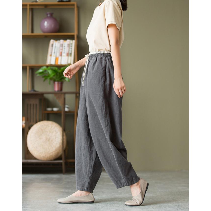 綿麻 パンツ レディース リネン30 % コクーン サーカスパンツ バルーン