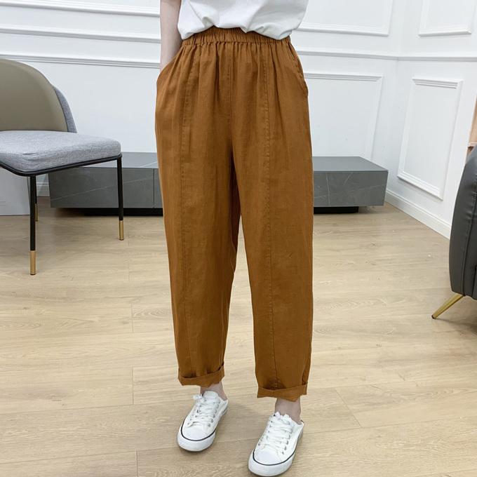 麻パンツ リネン100% レディース 夏 リネンパンツ テーパード