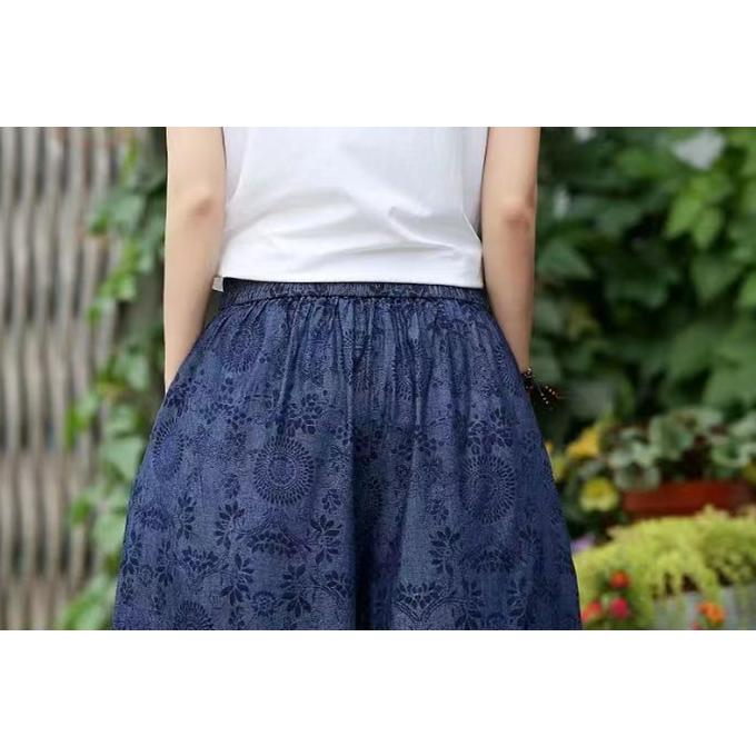 大きいサイズ レディース ガウチョ　パンツ　デニム　春夏 秋 新品 スカーチョ デニム スカーチョ レディース ワイドパンツ 薄手デニム 春 夏 秋 7分