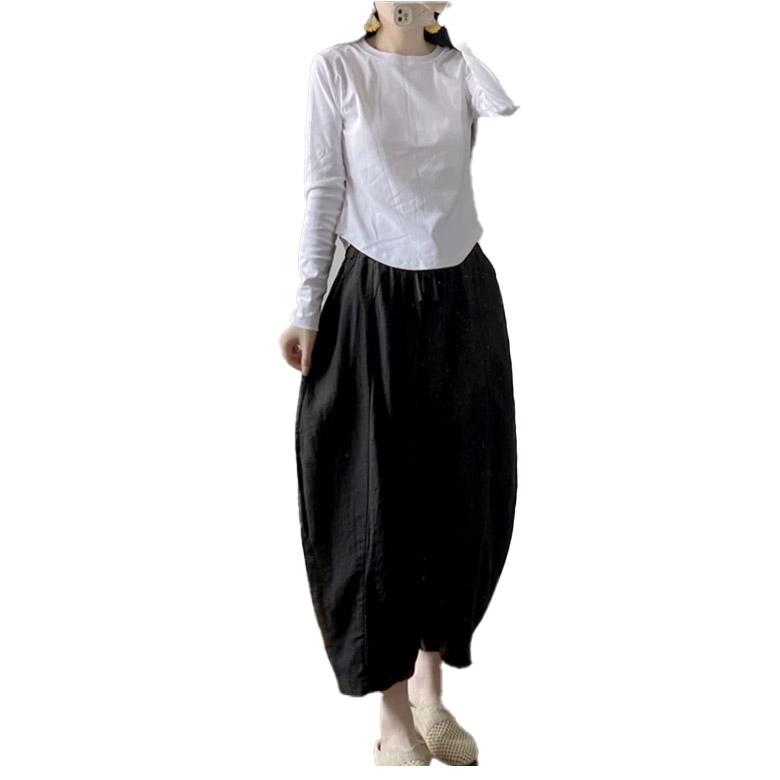 麻パンツ リネン100％ コクーン 麻 パンツ レディース 春パンツ 夏