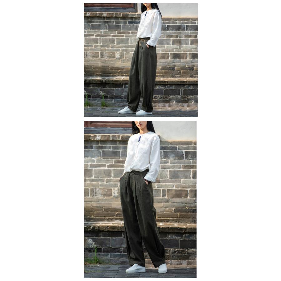 23区 麻混パンツ 50 大きいサイズ 美品 春夏 リネン 麻パンツ レディース 厚手 春 夏 秋 リネン50％ テーパードパンツ